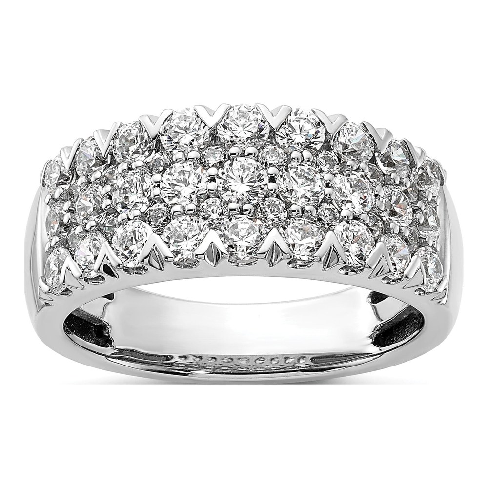 14K White Gold 1.5 ct tw Diamond Pave Wedding Ring