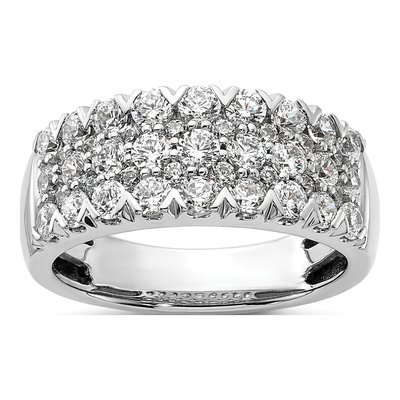 14K White Gold 1.5 ct tw Diamond Pave Wedding Ring