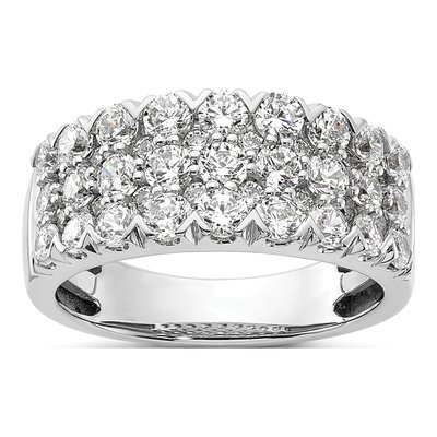 14K White Gold 2 ct tw Diamond Pave Ring