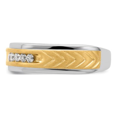 Men's 14K Two-Tone Gold 1/6 ct tw Diamond Channel Ring – view 3
