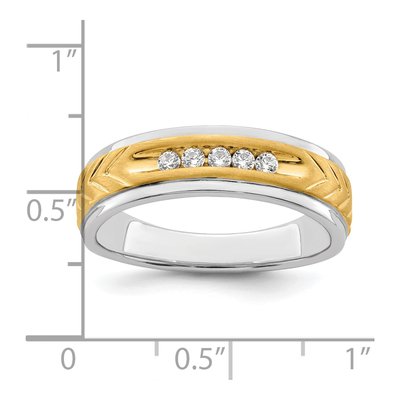 Men's 14K Two-Tone Gold 1/6 ct tw Diamond Channel Ring – view 4