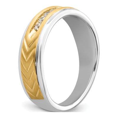 Men's 14K Two-Tone Gold 1/6 ct tw Diamond Channel Ring – view 7