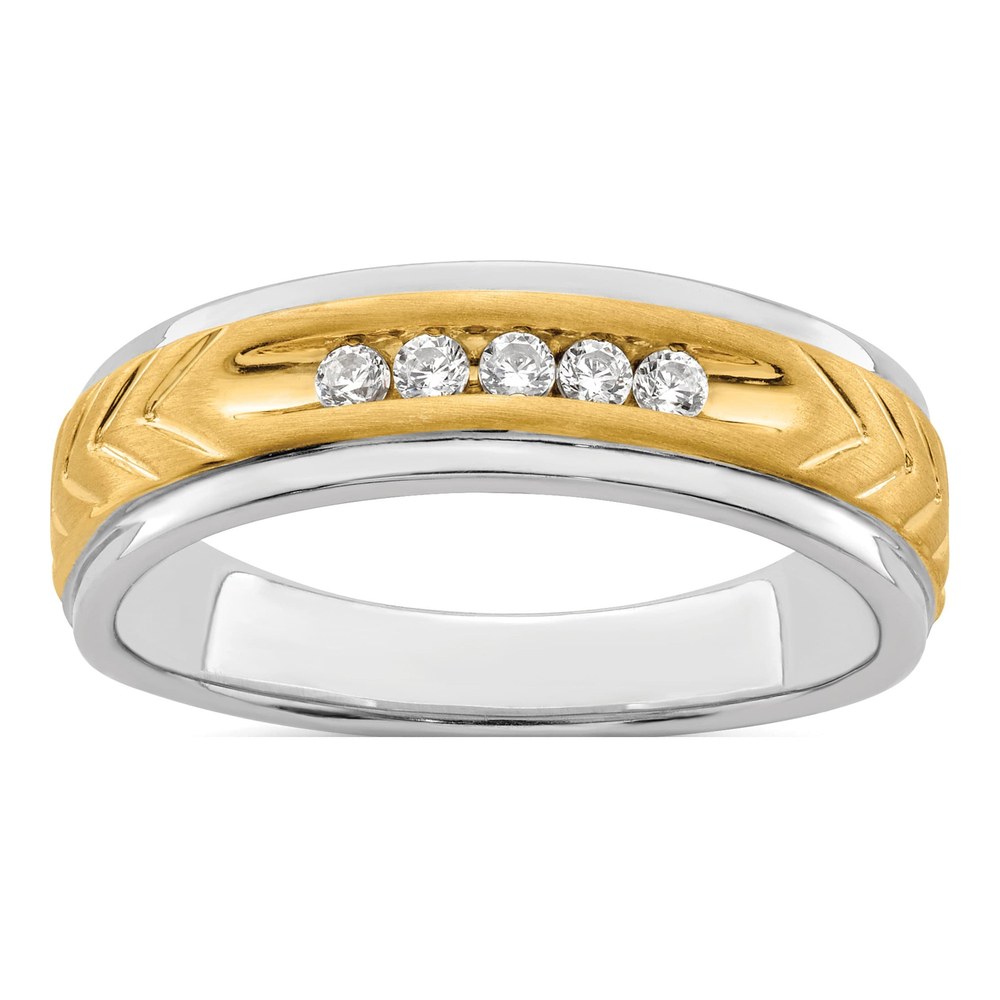 Men's 14K Two-Tone Gold 1/6 ct tw Diamond Channel Ring