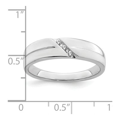 Men's 14K White Gold 1/20 ct tw Diamond 3-Stone Ring – view 4