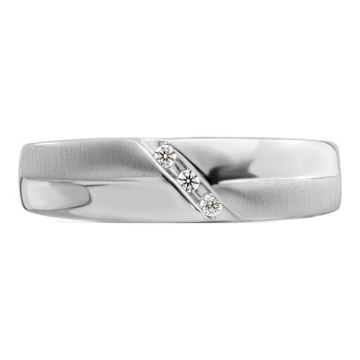 Men's 14K White Gold 1/20 ct tw Diamond 3-Stone Ring – view 5