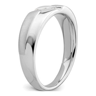 Men's 14K White Gold 1/20 ct tw Diamond 3-Stone Ring – view 7