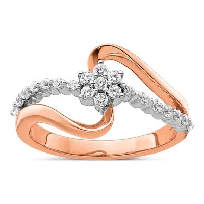 14K Two-Tone Gold 1/3 ct tw Lab-Grown Diamond Fashion Ring