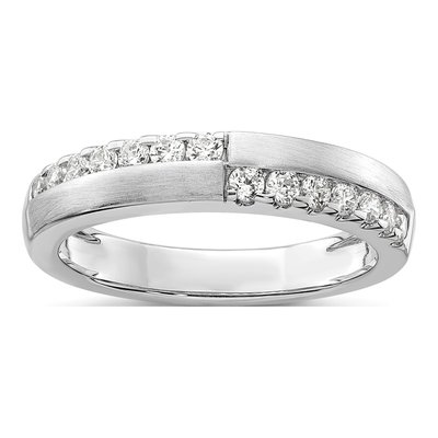 14K White Gold 3/8 ct tw Lab-Grown Diamond Wedding Band