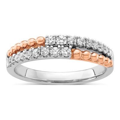 14K Two-Tone Gold 1/3 ct tw Lab-Grown Diamond Wedding Band