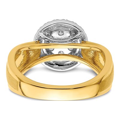 14K Two-Tone Gold 1/2 ct tw Lab-Grown Diamond Cluster Engagement Ring – view 5