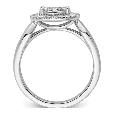 14K White Gold 1/2 ct tw Lab-Grown Diamond Cluster Ring – view 2