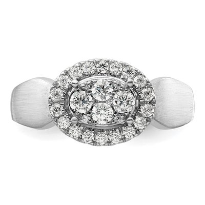 14K White Gold 1/2 ct tw Lab-Grown Diamond Cluster Ring – view 4