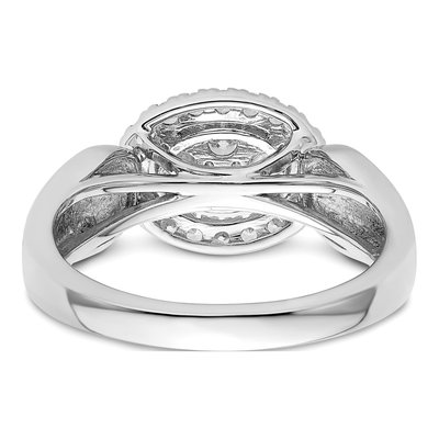 14K White Gold 1/2 ct tw Lab-Grown Diamond Cluster Ring – view 5