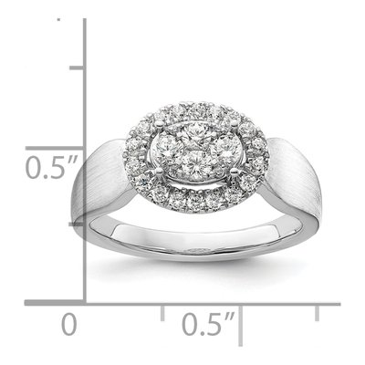 14K White Gold 1/2 ct tw Lab-Grown Diamond Cluster Ring – view 7