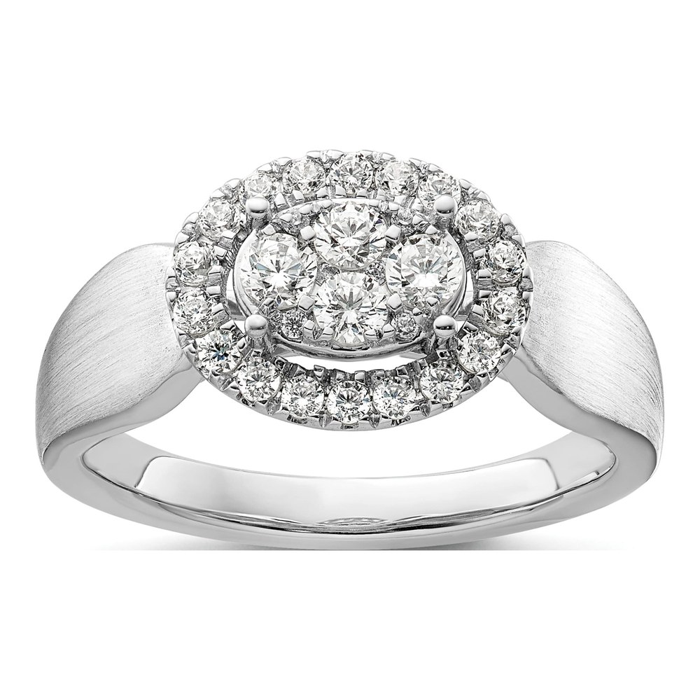 14K White Gold 1/2 ct tw Lab-Grown Diamond Cluster Ring