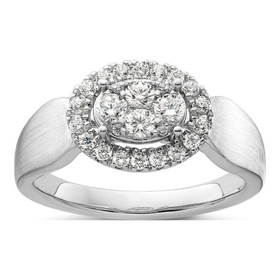 14K White Gold 1/2 ct tw Lab-Grown Diamond Cluster Ring