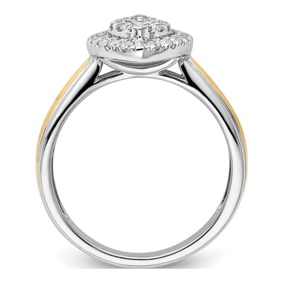 14K Two-Tone Gold 1/2 ct tw Lab-Grown Diamond Cluster Ring – view 3