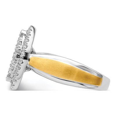 14K Two-Tone Gold 1/2 ct tw Lab-Grown Diamond Cluster Ring – view 4