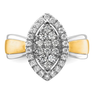 14K Two-Tone Gold 1/2 ct tw Lab-Grown Diamond Cluster Ring – view 5