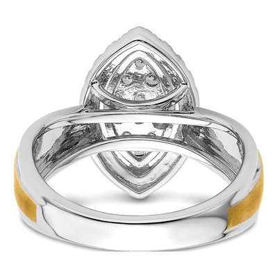 14K Two-Tone Gold 1/2 ct tw Lab-Grown Diamond Cluster Ring – view 6