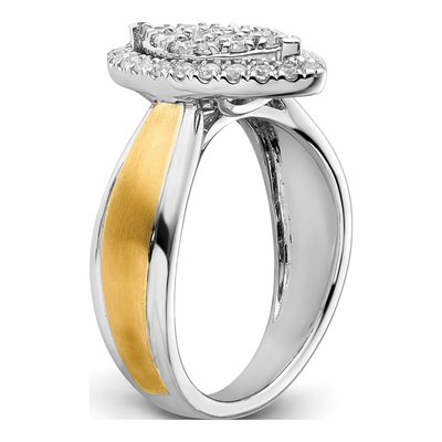 14K Two-Tone Gold 1/2 ct tw Lab-Grown Diamond Cluster Ring – view 7