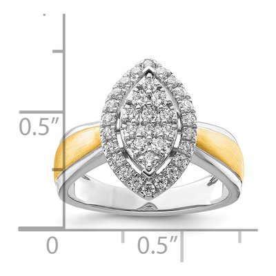 14K Two-Tone Gold 1/2 ct tw Lab-Grown Diamond Cluster Ring – view 8