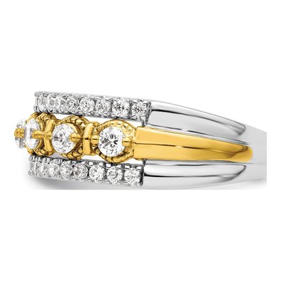 14K Two-Tone Gold 7/8 ct tw Lab-Grown Diamond Ring – view 4