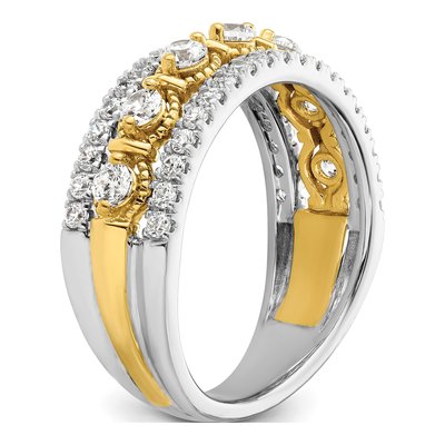 14K Two-Tone Gold 7/8 ct tw Lab-Grown Diamond Ring – view 7