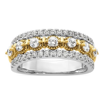 14K Two-Tone Gold 7/8 ct tw Lab-Grown Diamond Ring