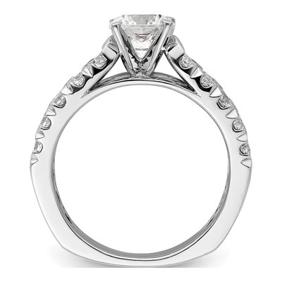 14K White Gold Lab-Grown Diamond Center Round Shared Prong Engagement Ring Semi-Mount – view 3