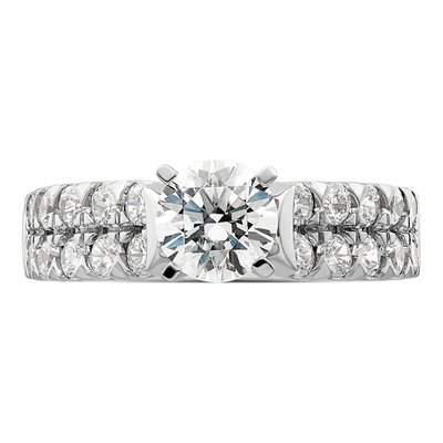 14K White Gold Lab-Grown Diamond Center Round Shared Prong Engagement Ring Semi-Mount – view 5