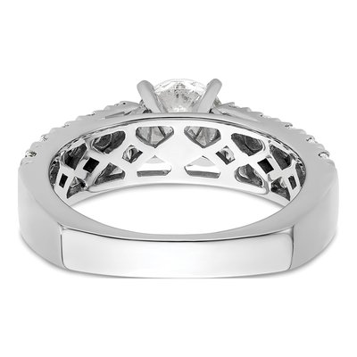 14K White Gold Lab-Grown Diamond Center Round Shared Prong Engagement Ring Semi-Mount – view 6