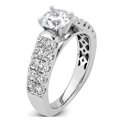 14K White Gold Lab-Grown Diamond Center Round Shared Prong Engagement Ring Semi-Mount – view 7