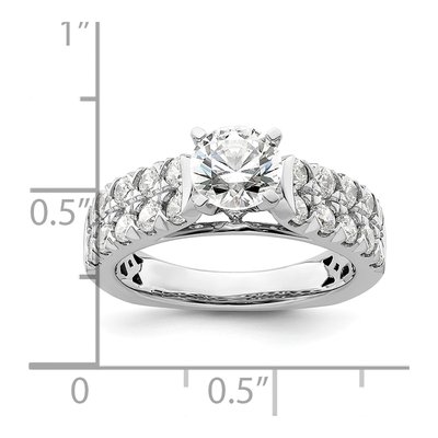 14K White Gold Lab-Grown Diamond Center Round Shared Prong Engagement Ring Semi-Mount – view 8