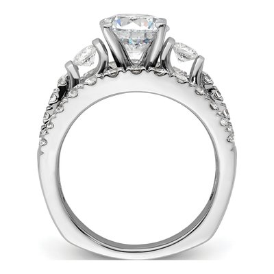 14K White Gold Lab-Grown Diamond Center Round Shared Prong Engagement Ring Semi-Mount – view 3
