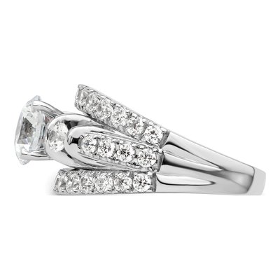 14K White Gold Lab-Grown Diamond Center Round Shared Prong Engagement Ring Semi-Mount – view 4