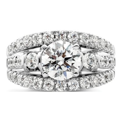 14K White Gold Lab-Grown Diamond Center Round Shared Prong Engagement Ring Semi-Mount – view 5