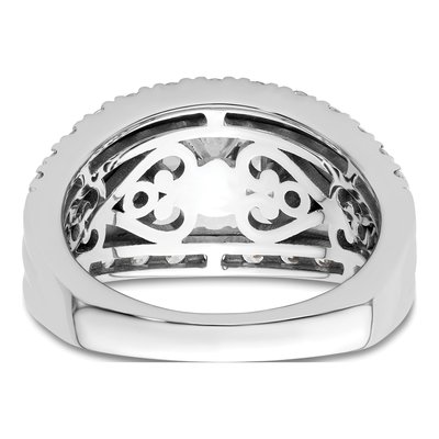 14K White Gold Lab-Grown Diamond Center Round Shared Prong Engagement Ring Semi-Mount – view 6