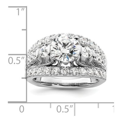 14K White Gold Lab-Grown Diamond Center Round Shared Prong Engagement Ring Semi-Mount – view 8