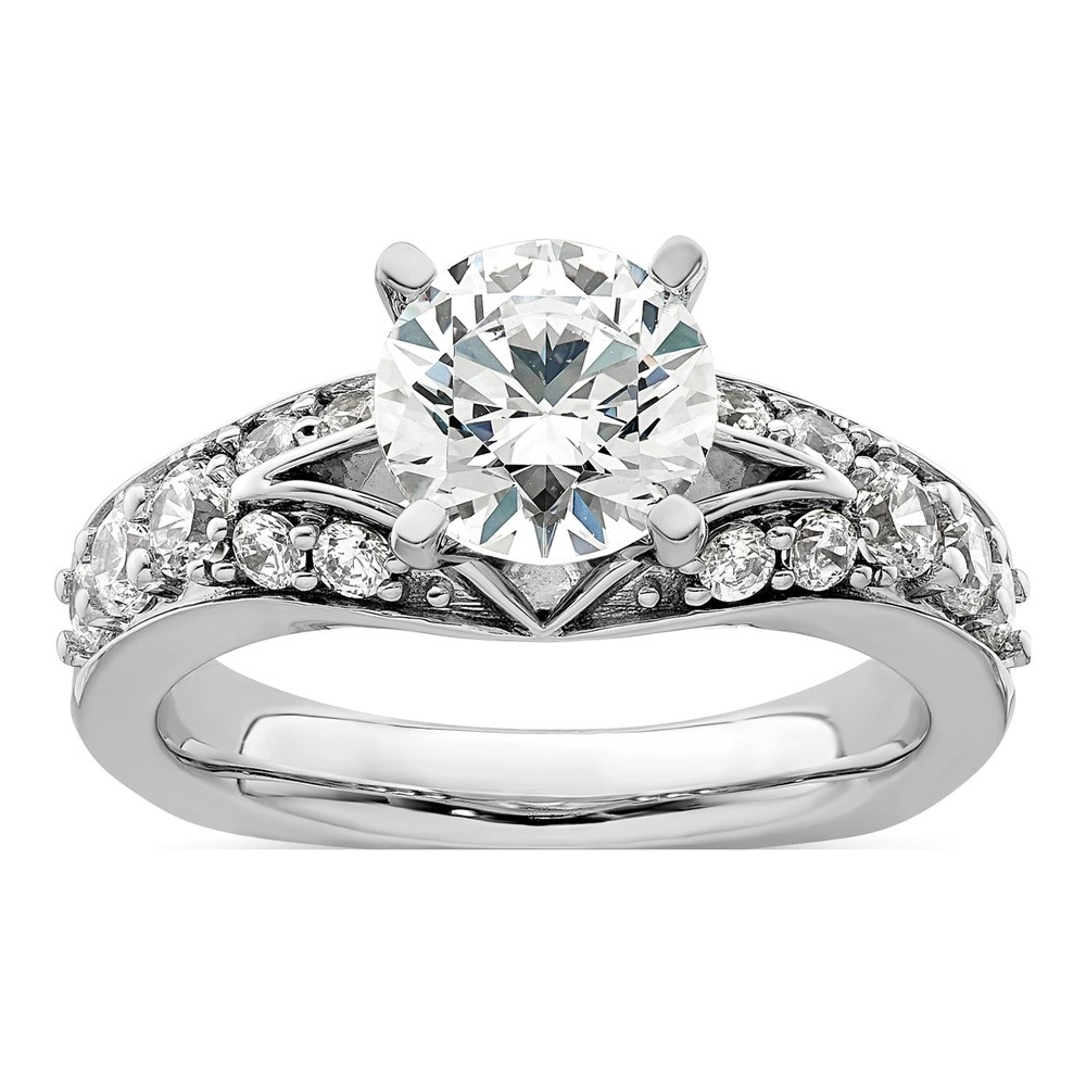 14K White Gold Lab-Grown Diamond Engagement Ring Semi-Mount