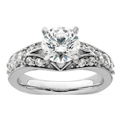 14K White Gold Lab-Grown Diamond Engagement Ring Semi-Mount