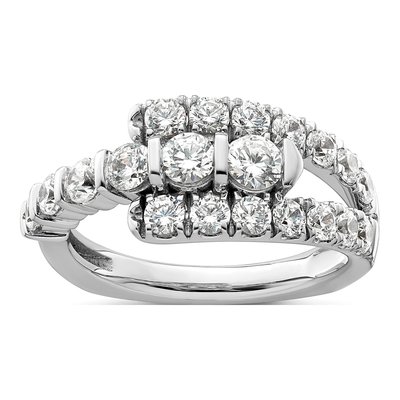 14K White Gold 1 3/8 ct tw Lab-Grown Diamond Fashion Ring