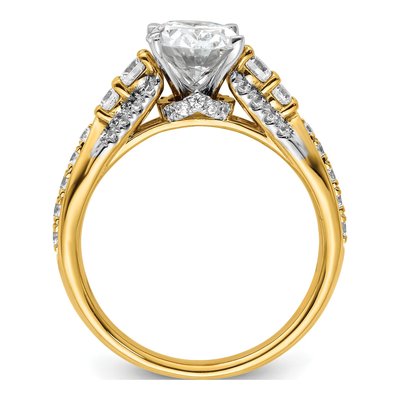 14K Yellow Gold Lab-Grown Diamond Oval Engagement Ring Semi-Mount – view 2