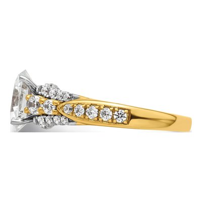 14K Yellow Gold Lab-Grown Diamond Oval Engagement Ring Semi-Mount – view 3