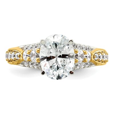 14K Yellow Gold Lab-Grown Diamond Oval Engagement Ring Semi-Mount – view 4