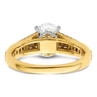 14K Yellow Gold Lab-Grown Diamond Oval Engagement Ring Semi-Mount – view 5