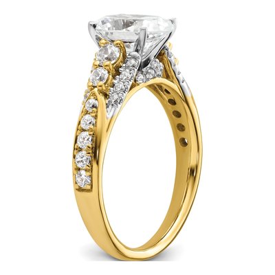 14K Yellow Gold Lab-Grown Diamond Oval Engagement Ring Semi-Mount – view 6