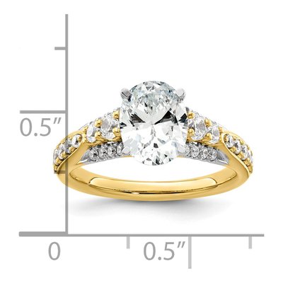 14K Yellow Gold Lab-Grown Diamond Oval Engagement Ring Semi-Mount – view 7