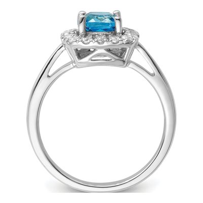 14K White Gold 1/4 ct tw Swiss Blue Topaz & Lab-Grown Diamond Ring – view 2