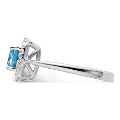 14K White Gold 1/4 ct tw Swiss Blue Topaz & Lab-Grown Diamond Ring – view 3